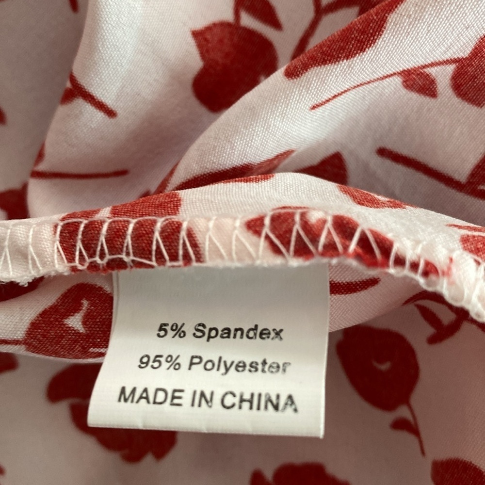 Floral Wrap Dress in Red and White Large NWT - Picture 14 of 14